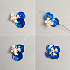Handgefertigte blaue Knopfblumenringe mit Perlen und Saatperlen-6
