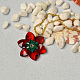 Collier pendentif fleur en perles de verre-6