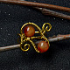 Orange Jade Bead Wire Wrapped Ring-4