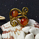 Orange Jade Bead Wire Wrapped Ring-5