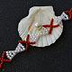 Bracelet nœud en perles avec perles de rocaille rouges-6