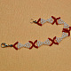 Bracelet nœud en perles avec perles de rocaille rouges-7