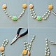 Collier pendentif en perles de résine de fleur avec perles de perles-4