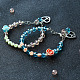 Bracelets de perles acryliques alphabet avec perles de verre-1