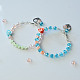 Bracelets de perles acryliques alphabet avec perles de verre-4