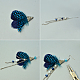 Boucles d'oreilles pendantes en plumes et perles de verre-4