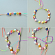 Bracelet de perles en acrylique givré avec pendentif pompons en fil de coton-3