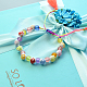 Bracelet de perles en acrylique givré avec pendentif pompons en fil de coton-5