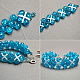 Bracelet de perles de verre craquelées bleues-5
