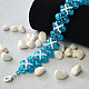 Bracelet de perles de verre craquelées bleues-8