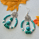Turquoise Bead Hoop Earrings-1