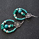 Turquoise Bead Hoop Earrings-5