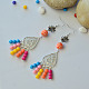 Boucles d'oreilles pendantes en perles acryliques opaques-4