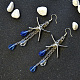 Orecchini pendenti in ottone con stelle marine e perle di vetro a goccia-1