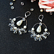 Drop Pearl Beads Hoop Earrings with Crystal Glass Beads-1