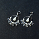 Drop Pearl Beads Hoop Earrings with Crystal Glass Beads-4