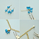 Blaue Tropfen-Lätzchen-Halskette mit galvanisierten Glasperlen-3