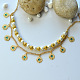 Zweireihige Halskette mit Filigranen Blumenanhängern aus Messing-5