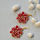 Electroplate Glass Beads Flower Stitch Earrings-1