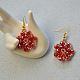 Electroplate Glass Beads Flower Stitch Earrings-5