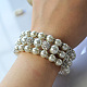 Three-strand Pearl Beads Wide Bracelet-1