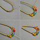 Boucles d'oreilles enveloppées de fil de perles de jade de couleurs mélangées-3