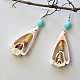 Boucles d'oreilles pendantes en perles de coquillage avec perles turquoise-1