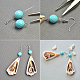 Boucles d'oreilles pendantes en perles de coquillage avec perles turquoise-3