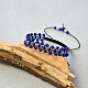 Bracelet tressé d'espaceurs de perles de style tibétain à fleurs mélangées-5