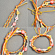 Bracelet de perles de fleurs de prunier en argile polymère avec fils de nylon colorés tressés-4