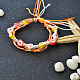 Bracelet de perles de fleurs de prunier en argile polymère avec fils de nylon colorés tressés-5