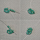 Bague au point de délicates perles de verre vertes-4