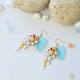 Boucles d'oreilles en grappe de perles acryliques à fleurs colorées-5