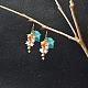 Boucles d'oreilles en grappe de perles acryliques à fleurs colorées-6