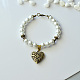 Fashion Heart Pendant Glass Pearl Beads Bracelet-4
