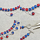 Collier ras de cou en perles de verre craquelées bicolores-4