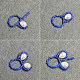 Boucles d'oreilles en perles de rocaille bleues et perles blanches-5
