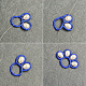 Boucles d'oreilles en perles de rocaille bleues et perles blanches-6
