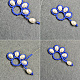Boucles d'oreilles en perles de rocaille bleues et perles blanches-7