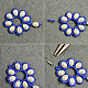 Boucles d'oreilles en perles de rocaille bleues et perles blanches-8
