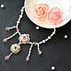 Collier pendentif fleur en perles mélangées-8