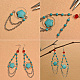 Boucles d'oreilles pendantes perles turquoise fleur de prunier-5
