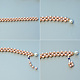 Bracelet manchette en perles de perles roses et perles de clairon en verre blanc-4