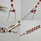 Bracelet large en perles d'agate rouge-4