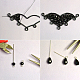 Wire Wrapped Bat Pendant Necklace with Black Beads-5