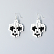 Boucles d'oreilles tête de mort en perles de rocaille blanches et noires pour Halloween-8
