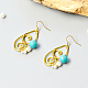 Boucles d'oreilles pendantes enveloppées de fil et décorées de perles de jade-1