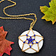 Star Stitch Necklace with Gemstone Pendant-7