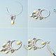 Shell and Quartz Beads Pendants Hoop Earrings-4