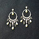 Boucles d'oreilles créoles à pendentifs en perles de coquillage et de quartz-5